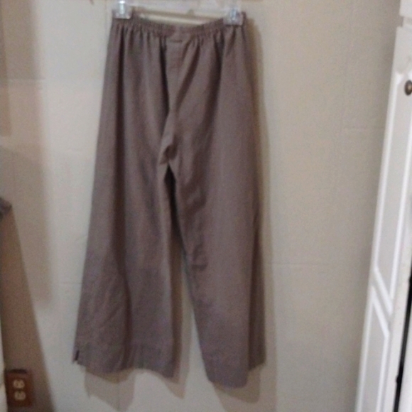 Soft Surroundings Tan Cotton Wide Leg Pants women's Size Small - Picture 4 of 5